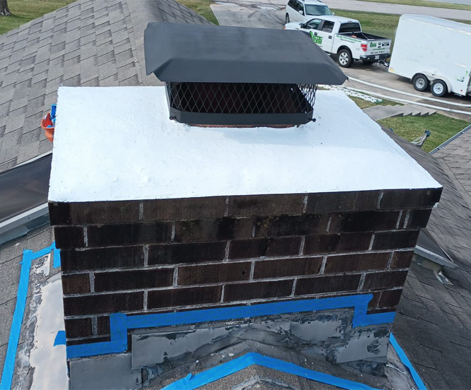 Chimney Crown Installation Dallas Texas. Chimney Crown Services in Texas. ALC Chimney Service.